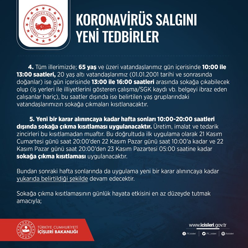 Koronavirüs Salgını ile Mücadelede Yeni Tedbirler